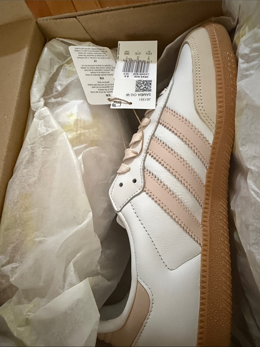 adidas Samba OG W White Wonder Quartz Gum Sneakers NWT Women’s 10.5 - Picture 7 of 10
